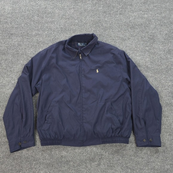 Vintage Polo Ralph Lauren Jacket Mens XL Blue Lined Bi Swing Pony Logo Golf 90s